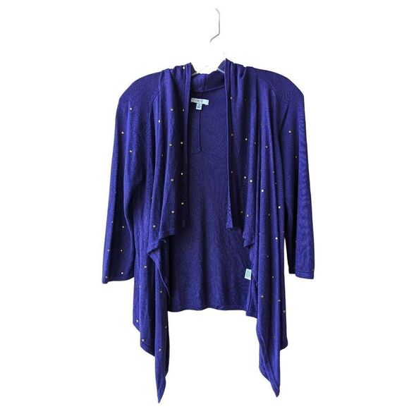 Cache Women's Purple Studded Open Front Cardigan Sweater Size Small - Picture 1 of 6